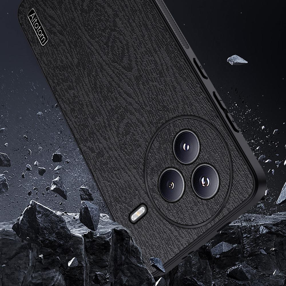 For Xiaomi Civi 5 Pro 5G Case Wood Texture PU Leather Coated PC TPU Phone Cover