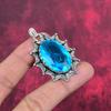 Подвеска Swiss Blue Topaz из цельного стерлингового серебра 925 пробы, подвеска из драгоценного камня ручной работы, подарки для жены, абсолютно новая подвеска