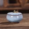 Cracked Ceramic Tea Caddies Coffee Canister Household Portable Travel Mini Porcelain Sealed Moisture-proof Storage Jar Home Deco