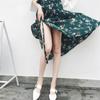 Half-length Skirt Women's Chiffon One-piece Mid-length Irregular Floral Seaside Holiday Wrap Skirt
