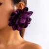 Bohemia Exaggerated Large Fluffy Fabric Flower Drop Earrings for Women Trended Elegant Lepaste Y2K Jewelry Wed Accessories Gift