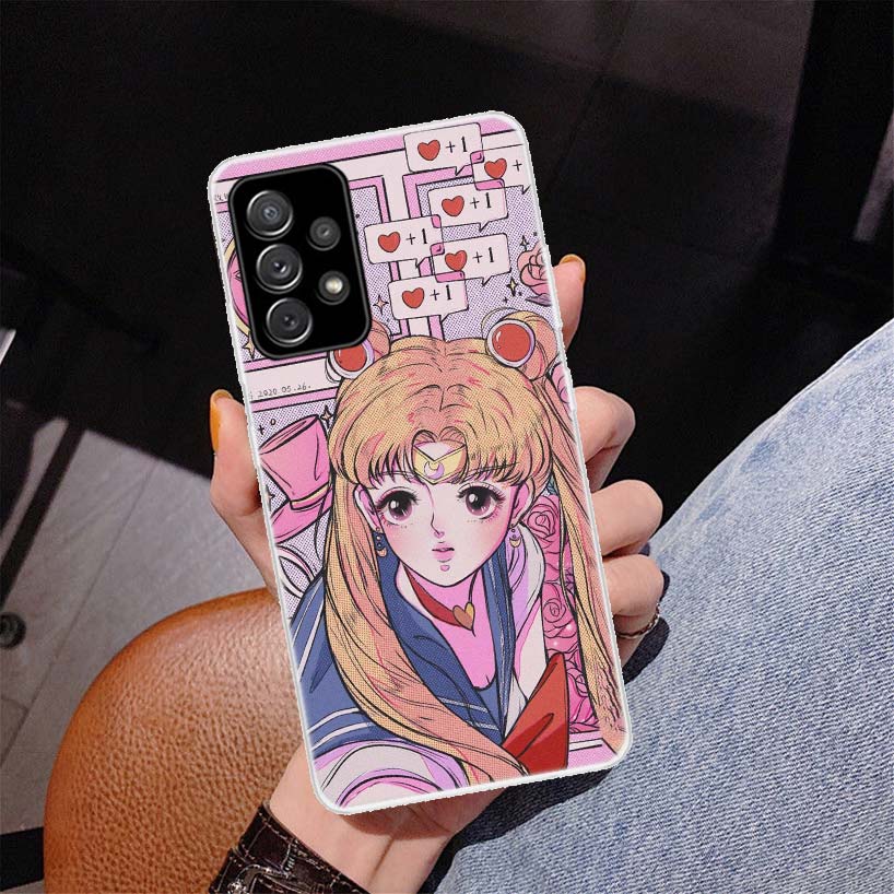 INS Kawaii японский аниме рисунок девушка чехол для телефона для Samsung Galaxy A53 A52 A73 A72 A12 5G A13 A22 A23 A32 A33 A02S