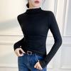 Silk Develvet Half-Tree Neck Base Shirt for Women with New Autumn and Winter Cashmere Integrated Long Sleeve Slim Body Suit