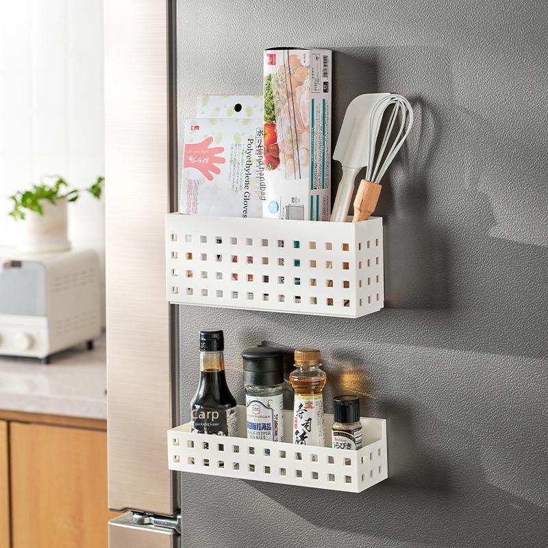 Магнитная полка для хранения на холодильнике KM – многофункциональный кухонный органайзер для специй без перфорации