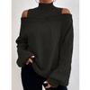 Sweater Off Shoulder Slim Knitted Sweaters Women Solid ColorPullovers Long Sleeve Top Pull Femme Vintage Knitwears