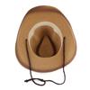 Men Straw Cowboy Hat Sun Hat Folding Western Wide Curved Brim with Adjustable Chin Strap Hat