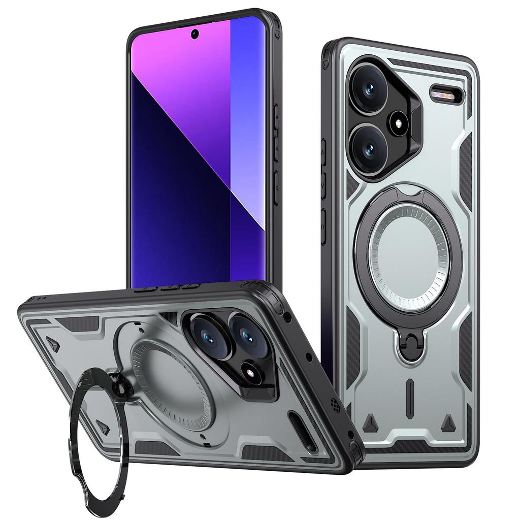 Для Xiaomi Redmi Note 13 Pro Plus 5G Чехол Военная Броня Противоударный Вращающаяся на 360° Магнитная Подставка Кольцо ТПУ Пластиковая Крышка Телефона