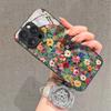 Стильный Чехол из Закаленного Стекла с Ярким Цветочным Узором HD для iPhone 17 16 15 14 13 12 11 Pro Max 16E 7 8 Plus XR XS X