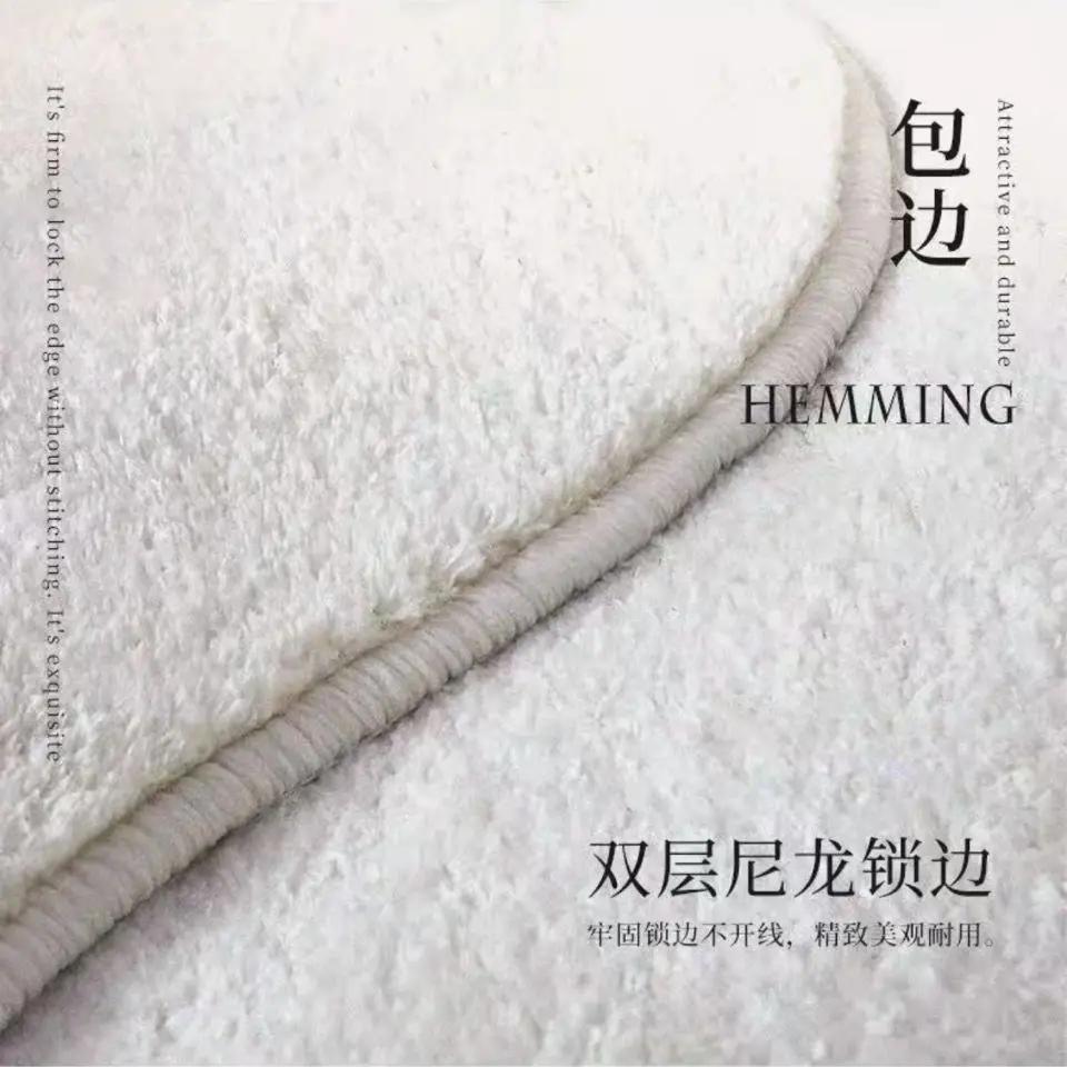 Скандинавский белый круглый ковер для украшения гостиной, пушистые мягкие коврики для спальни, прикроватный коврик для пола, домашний, моющийся, нескользящий ковер