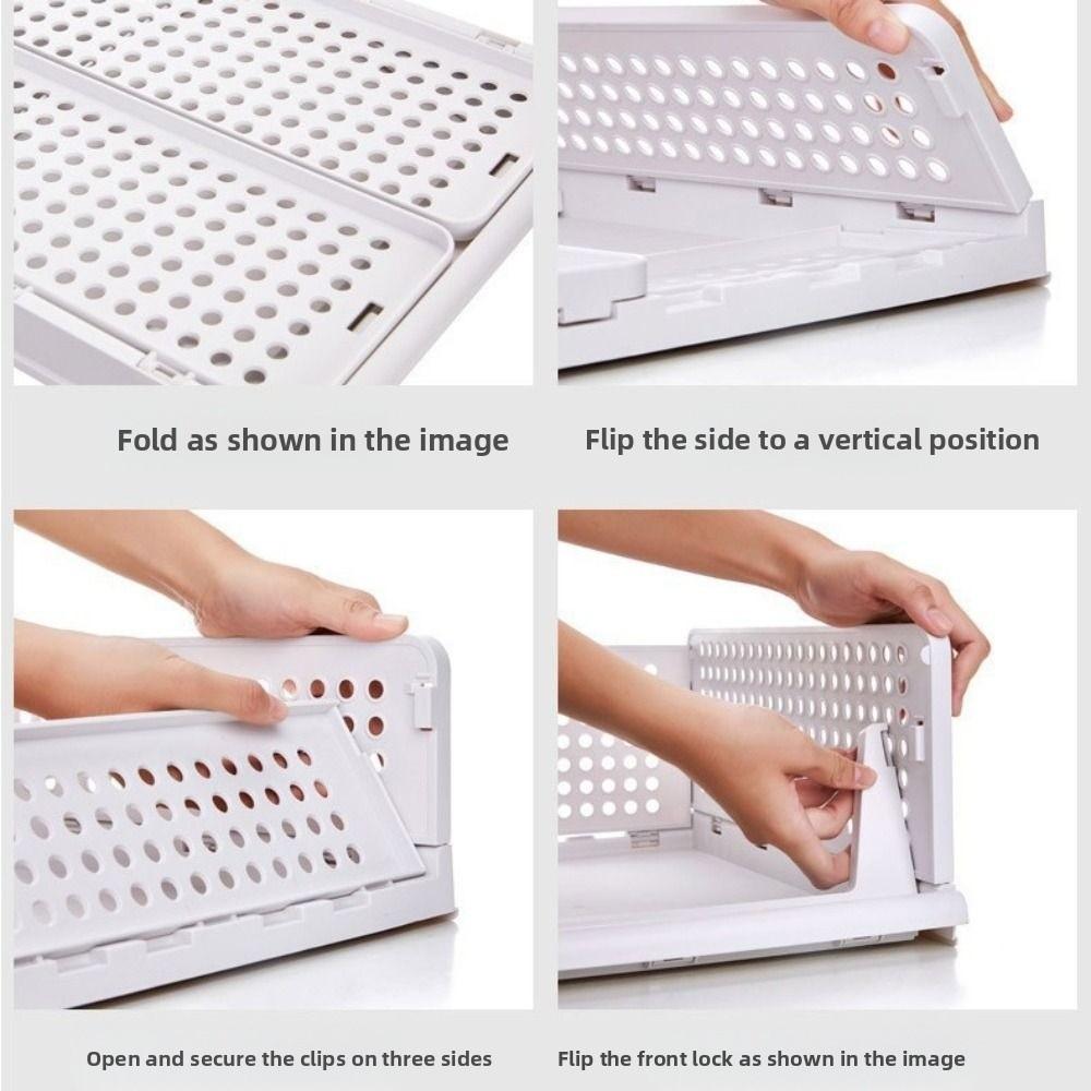Plastic Clothes Sorting Rack Stackable Storage Baskets Saving Space Wardrobe Storage Box Kitchen