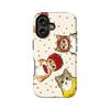 Роскошный Чехол Clmj Милый Кот и Клубника для iPhone 17 16 15 14 13 12 11 X XS XR Air Pro Max Plus Двухслойная Задняя Крышка