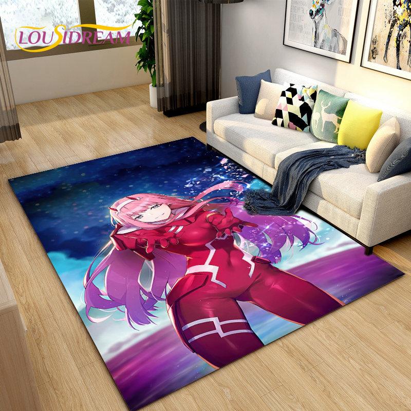Ковер Zero Two DARLING In The FRANXX Аниме, Ковер для Гостиной, Спальни, Дивана, Прихожей, Декор, Детский Нескользящий Коврик для Пола