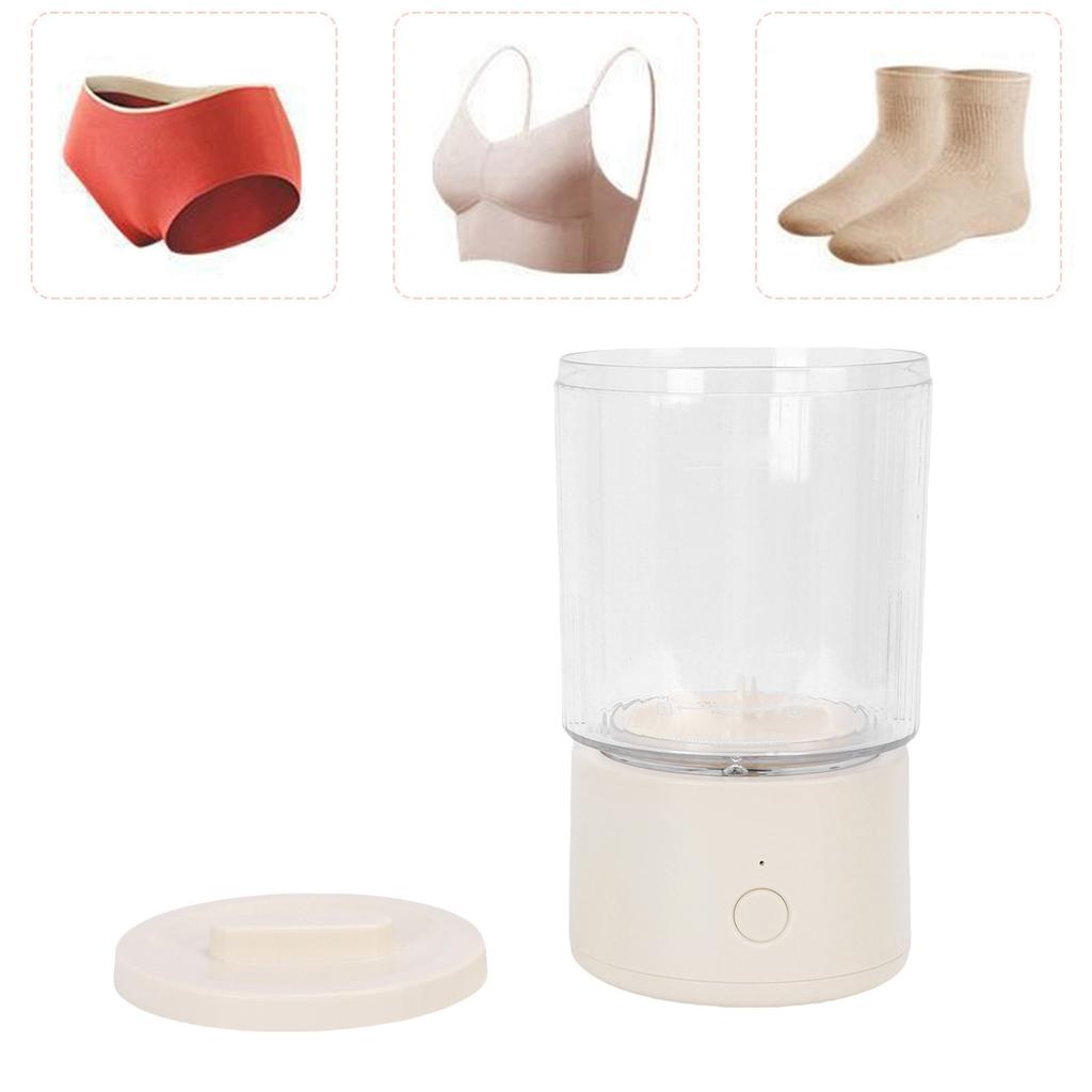 Портативная стиральная машина 1,6 л Перезаряжаемая беспроводная складная стиральная машина для нижнего белья для детской одежды Путешествия Квартира Автодом Белая