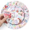 Korean Style Graffiti Stickers: 52 Blue & Pink Sheets for Phone Case & Notebook Décor