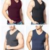 Men Winter Seamless Thermal Vest V-neck Sleeveless Thermal Underwear Thickened Elastic Slim Fit Bottoming Shirt Thermal Tops