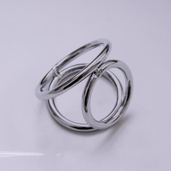 Тройное мужское кольцо из нержавеющей стали