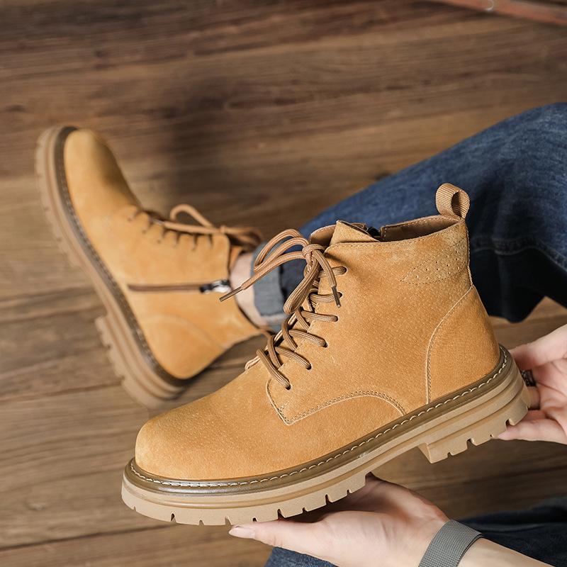 2025 Martin boots men's autumn retro high-top shoes men's boots British style tooling rhubarb boots 2052-M