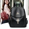 Spring New Soft PU Leather Women's Backpack Korean Version Fashion Simple Solid Color Ladies Shoulders Bag Large Capacity Leisure Outdoor Travel Bag