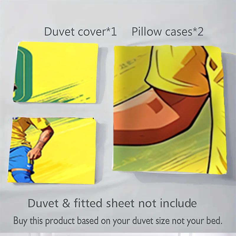 3Pcs Soccer Player Action Bedding Sets For All Sizes New 3D Printed Bed Cover Comforter Duvet Cover Pillowcase Bedroom Decoration
