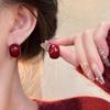 Горячие Новогодние Красные Серьги-Клипсы Анкела с Глазурью Капельного Типа, Высококачественные Серьги для Осенне-Зимнего Сезона, Не Требующие Прокола, Подчеркивающие Стиль