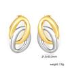 Women's Niche Stainless Steel Two-tone Earrings, Vreative Jewelry, High-end INS Style New Uique Design, Waterproof Gift Jewelry
