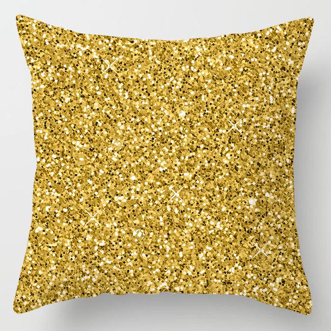 45*45cm Home Sofa Pillow Cover Home Decor Geometric Series Peach Leather Pillow Cover Luxury Gold Decorative Cushion Cover