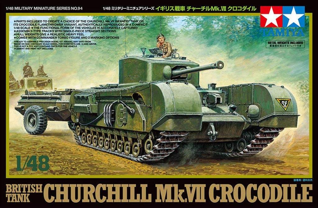 Tamiya 1/48 Серия военных миниатюр №. 94 Британский Черчилль Mk. 7 Крокодил Танк Пластиковая Модель 32594