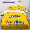 Постельное белье с узором M&M's, Комплект с одеялом, Пододеяльник, Наволочка, Домашний подарок на день рождения (1 пододеяльник + 2 наволочки, без наполнителя)