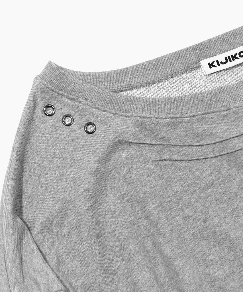 KIJIKO Ke312. Eyelet Pinch Sweatshirt Melange Gray