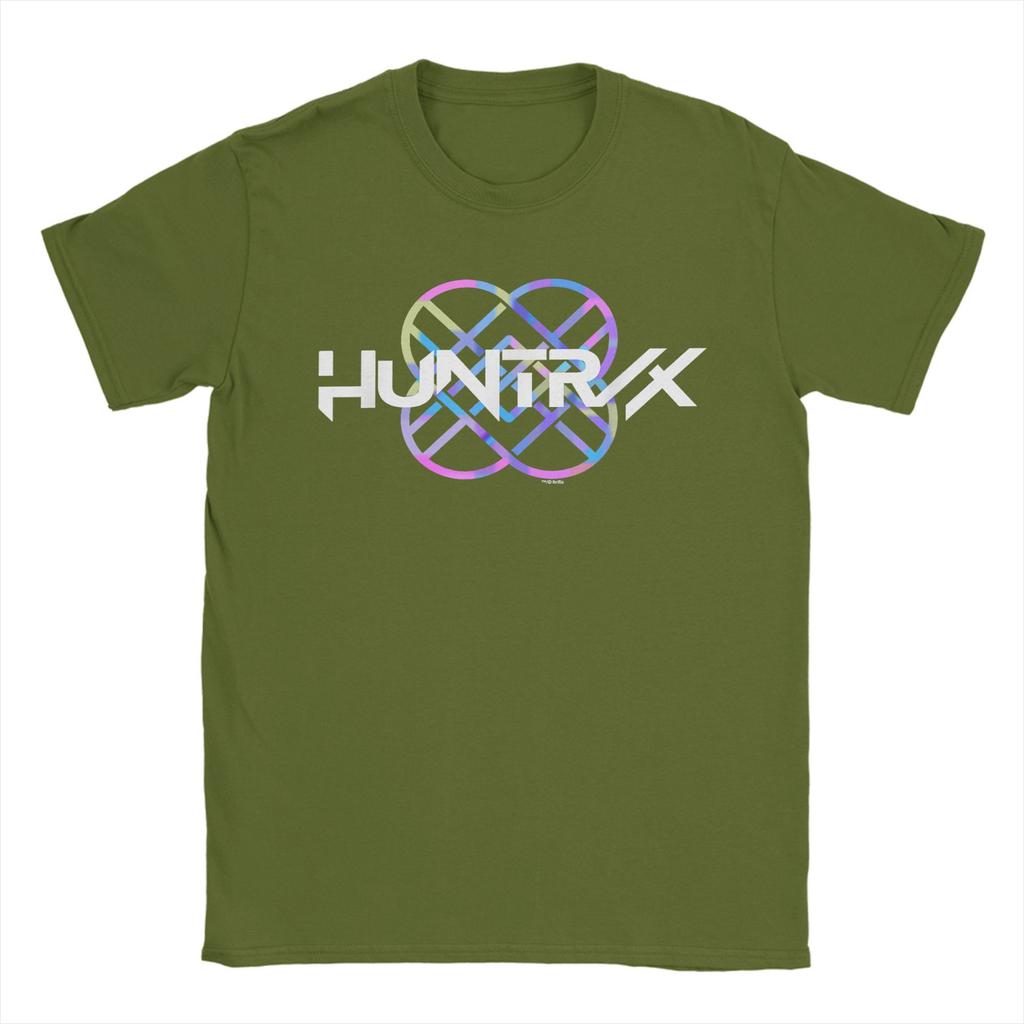 Футболки с логотипом группы Huntrix Унисекс Новинка Хлопковые футболки с круглым вырезом и коротким рукавом Вечеринки Топы
