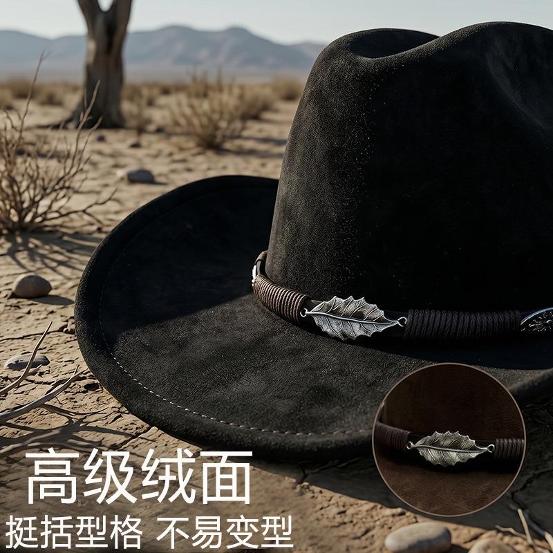 Western Style Wide Brim Panama Hat For Women Men Sun Protection Autumn Winter