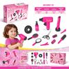 Girls Hair Salon Playset with Realistic Blow Dryer & Styling Tools, Pretend Makeup & Hairdresser Role Play Toy Set for Kids