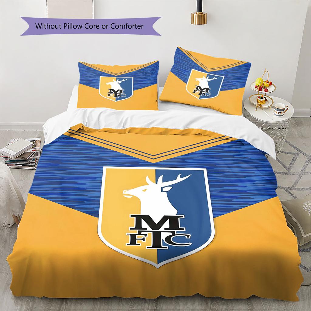 MansfieldFC Pattern Bedding Quilt Set Quilt Cover Pillowcase Home Decoration Birthday Gift (1 * duvet cover + 2 * pillowcase, without core)