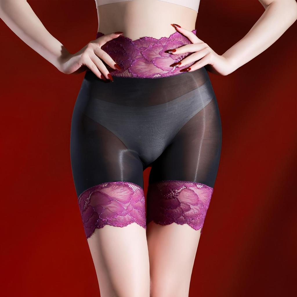 Очаровательные кружевные шелковистые прозрачные чулки-трусики средней посадки для мужчин и женщин