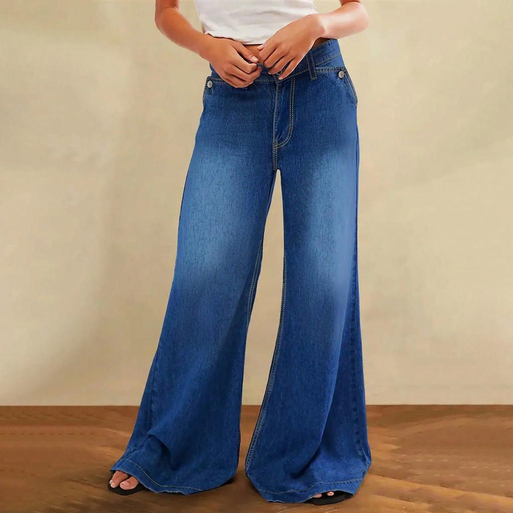 Женские свободные и повседневные трендовые рваные повседневные модные прямые джинсы