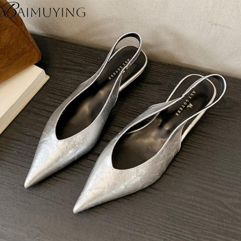 Fashion Leopard Pointed Toe Sandals High Heels Shoes Women Slippers Slingback Summer 2025 Trend Sexy Dress Loafers Shallow Pumps Mujer