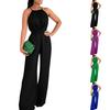 Women's Solid Color Sleeveless Trousers Slim-fit Jumpsuit
