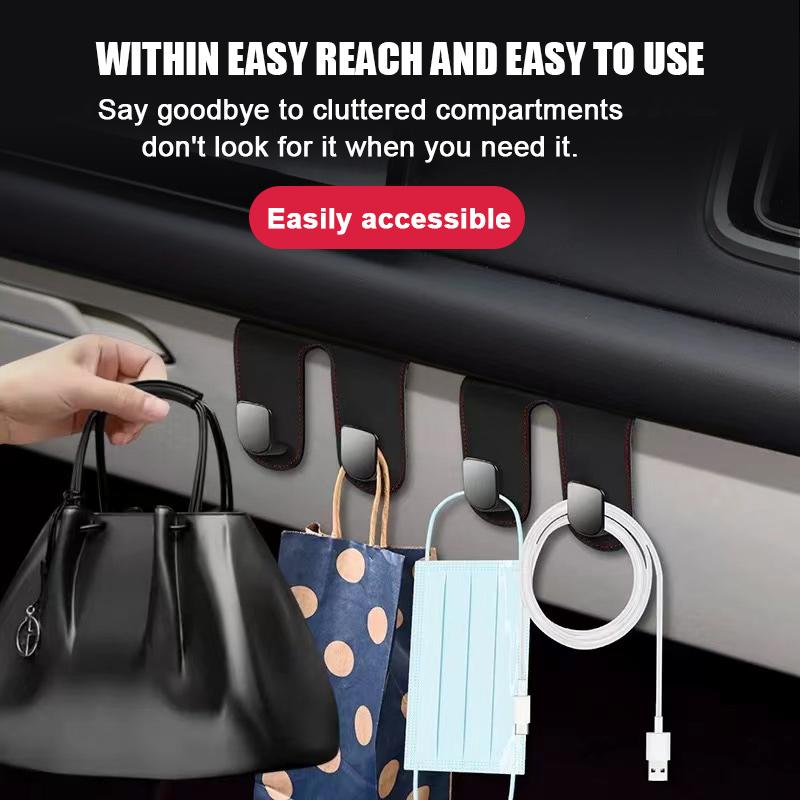 BLALION Car Passenger Glove Box Hook Double Hook Purse Bag Hanger Hidden Storage Hook Universal Large Load-Bearing Hanging Hook