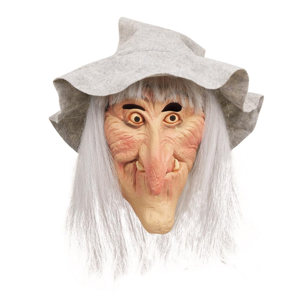 Bristol Novelty Unisex Adults Halloween Witch Latex Head Mask With Hair And Hat