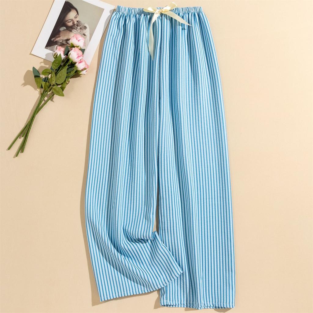 Women's Casual Fashion Sleep Pants Striped Loungewear Pants Wearable As Outerwear High-Waisted Pants