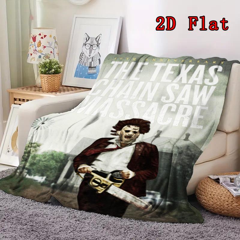 The Texas Chain Saw Massacre 2D Flat Pattern Flannel Blanket High quality All Seasons Warmth and Comfort Perfect for Christmas Gifts.NMT0928252