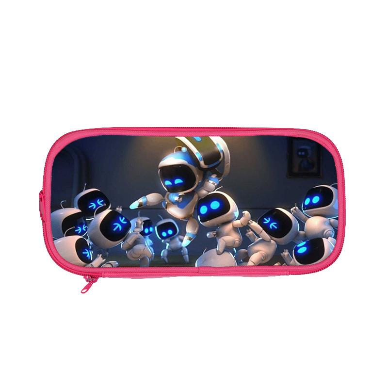 Двухслойная пенал-косметичка в космической тематике с роботом Astro Bot для школьников и юных творческих личностей