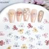 10PCS Solid Color Minimalist Bows Nail Charms Translucent Jelly Bowknots Mini Rhinestones Inlaid Nail Art Decorations for DIY