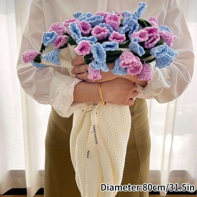 Knitting Sunflower Finished Blanket Roses Bouquet Sofa Blankets Crochet Flower Bouquet Blanket Mother'S Day Gift Manta De Rosas