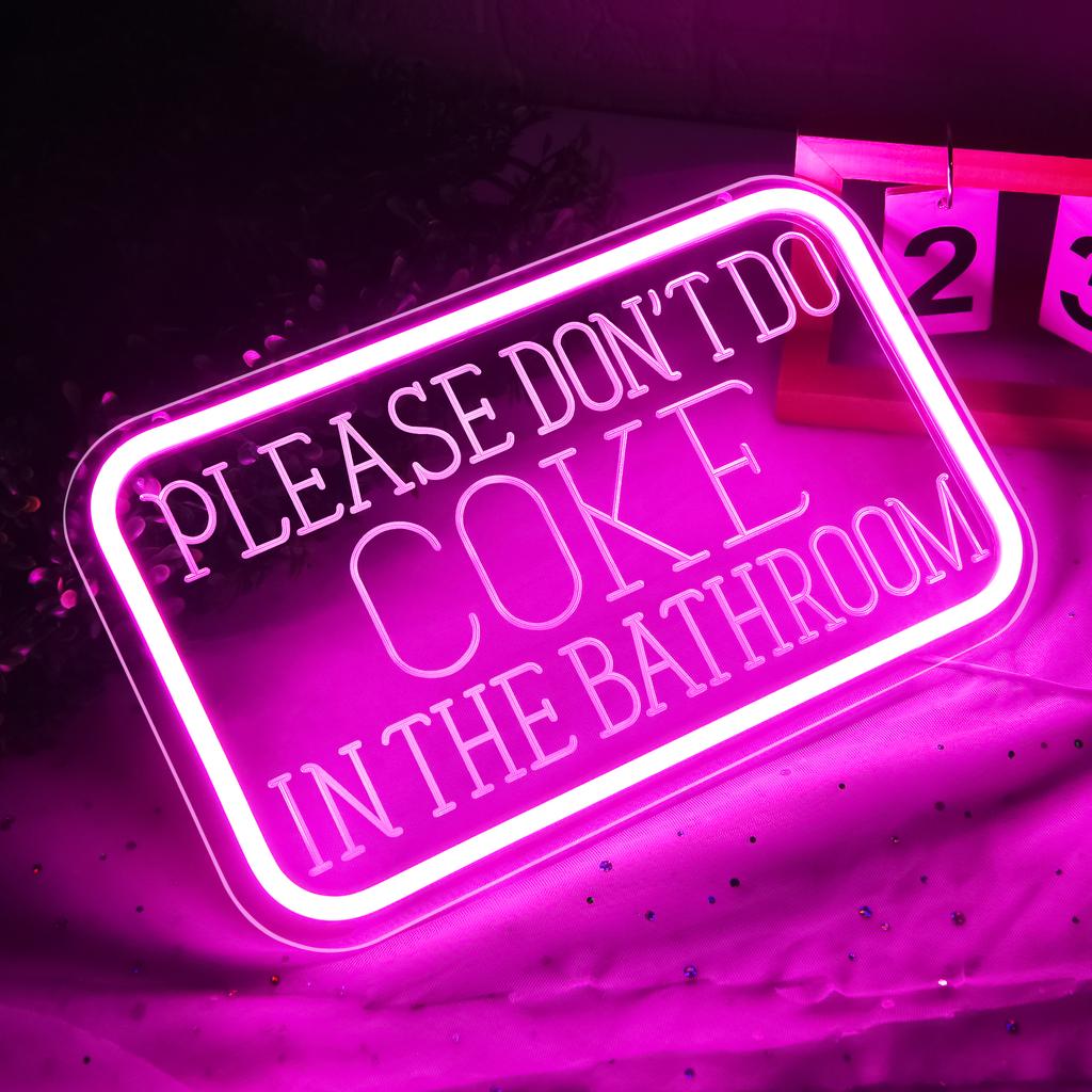 Пожалуйста, не пейте колу в ванной комнате, 3D гравированная неоновая розовая светодиодная неоновая вывеска для художественного декора стены, подарка на день рождения, Рождество