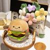 Забавный букет-гамбургер, плюшевая игрушка, мягкая игрушка-компаньон для детей, короткий плюш, набит ПП-хлопком, варианты 15 см/28 см
