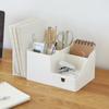 Creative ABS Desk Office Organizer Storage Pen Holder Desktop Pencil Sundries Stationery Badge Box Office School Supplies