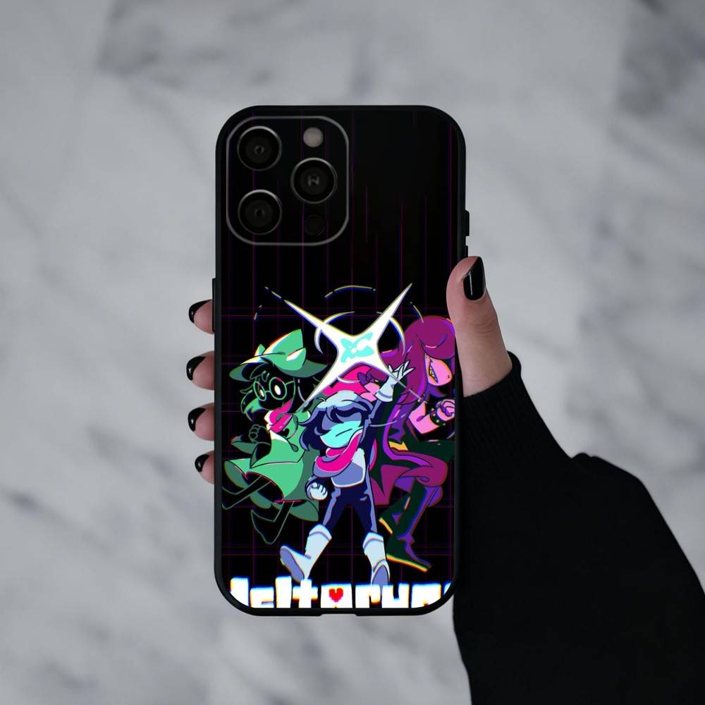Чехол для телефона D-Deltarune-E для iPhone 17pro, 16, 15, 14, 13, 12, 11 Plus, Pro Max, XS, Мягкий силиконовый черный чехол