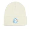 Snowman "C" Print Knitted Hat Beanie, Woman Cap Stretchable Warm Solid Bonnet Knit Cap Beanie