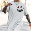 Men's T-Shirt 3D Printed Evil Face Short Sleeve T-Shirt Personality Oversized Shirt T-Shirt Street Men's Fitness XXS-6Xl